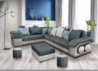 SOFA ALBERTA L SHAPE BED+4 POUFF+6BIG/2SMALL CUSH